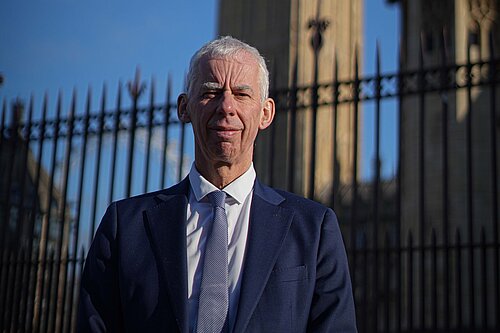 John Milne outside Parliament