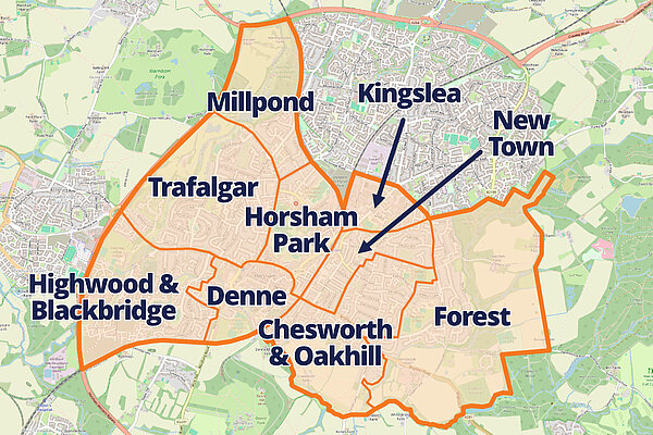 Horsham Town Council Wards Map