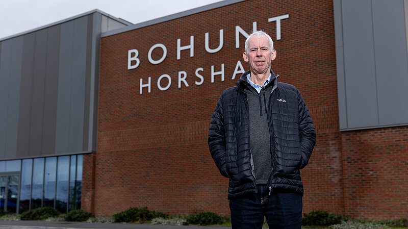 John Milne outside Bohunt School Horsham